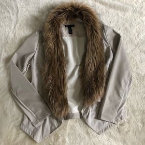 Faux Fur Collar INC Jacket